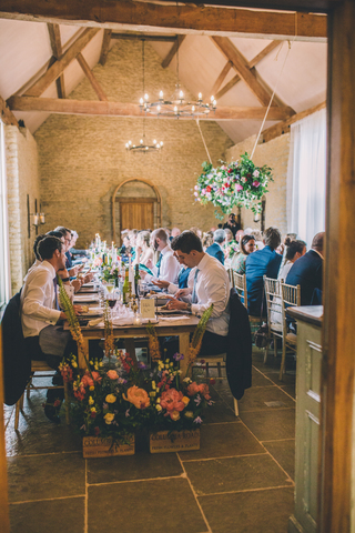 barn wedding dining
